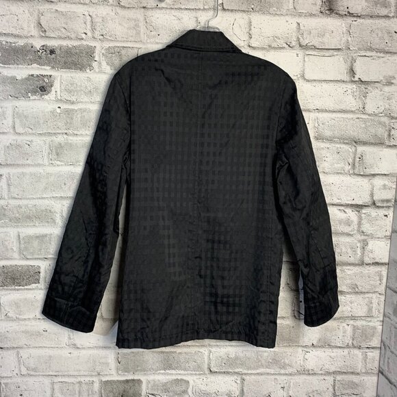 Aquascutum Vintage 80s Short Trench Coat Black Check Mid Mac Jacket - Picture 6 of 16